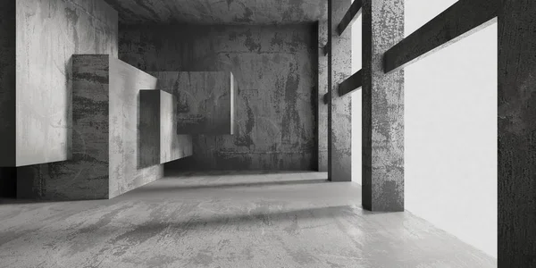 Astratto Vuoto Interno Moderno Muri Cemento Contesto Architettonico Rendering — Foto Stock