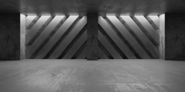 Soyut boş modern iç mekan. Beton duvarlar. Mimarlık geçmişi. 3d oluşturma