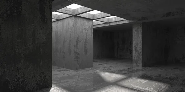 摘要建筑内部背景 现代混凝土房 3D渲染 — 图库照片