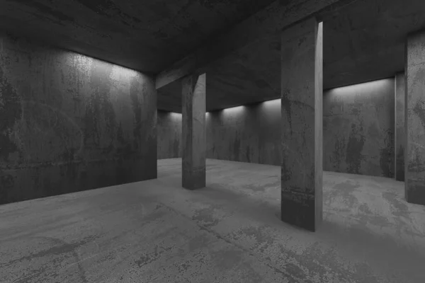 stock image Abstract empty modern interior. Concrete walls. Architectural background. 3d rendering