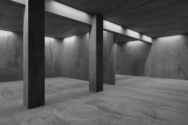 stock image Abstract interior design concrete room. Architectural background. 3d rendering