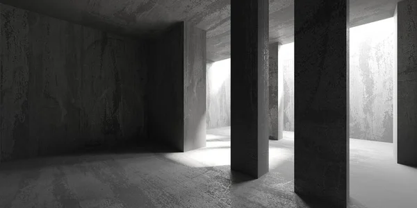 Abstraktní Prázdný Moderní Interiér Betonové Stěny Architektonické Zázemí Vykreslování — Stock fotografie