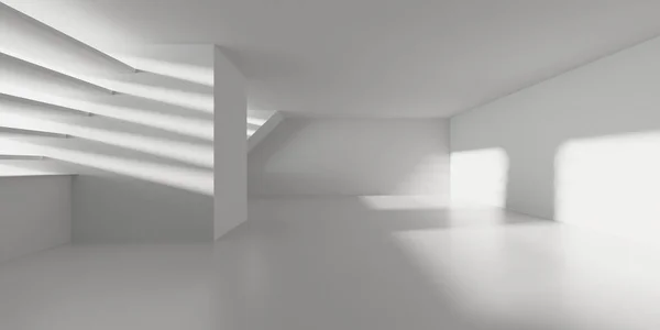Ruang Minimalis Interior Arsitektur Kosong Bersih Putih Rendering — Stok Foto