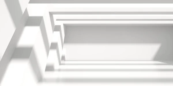 Espaço Sala Minimalista Branco Limpo Arquitetura Vazia Interior Renderização — Fotografia de Stock