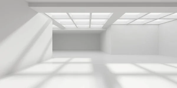 Espacio Habitación Minimalista Blanco Limpio Interior Arquitectura Vacía Renderizado —  Fotos de Stock
