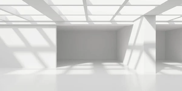 Minimalistický Prostor Místnosti Bílý Čistý Prázdný Interiér Architektury Vykreslování — Stock fotografie