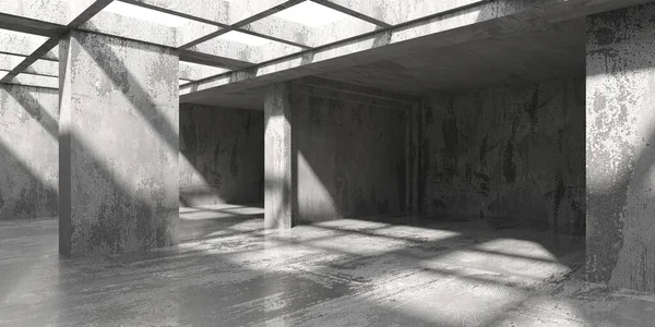 Streszczenie Architektury Wnętrza Tła Nowoczesny Betonowy Pokój Renderowanie — Zdjęcie stockowe