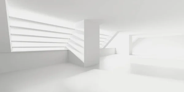 White Abstract Modern Architecture Interior Background Render Illustration — Stock Photo, Image