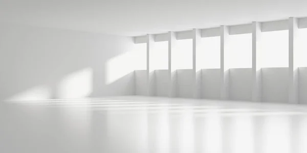 White Abstract Arquitetura Moderna Fundo Interior Ilustração Renderização — Fotografia de Stock
