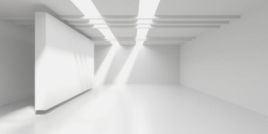 Boş Oda. Soyut Fütürist İçişleri. 3d Görüntüleme