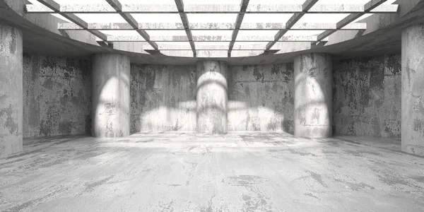 Abstracte Architectuur Interieur Achtergrond Moderne Betonnen Kamer Destructie — Stockfoto