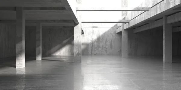 Abstrakcyjny Wystrój Wnętrz Betonowa Sala Pochodzenie Architektoniczne Renderowanie — Zdjęcie stockowe