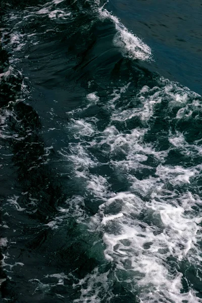 Donkerblauwe Oceaangolven Luchtfoto Blauwe Zeewatertextuur — Stockfoto
