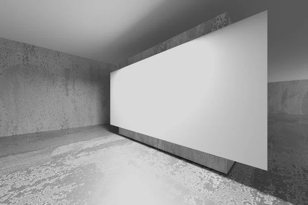 Salle Exposition Galerie Espace Architecture Abstrait Affiche Vide Sur Mur — Photo