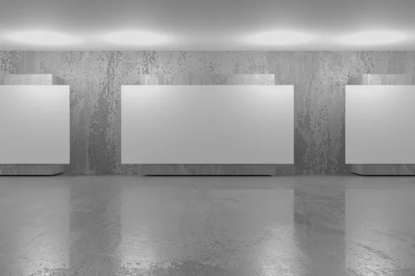 Exhibition Gallery Hall Abstract Architecture Space Empty Poster Concrete Wall — Stock Photo, Image