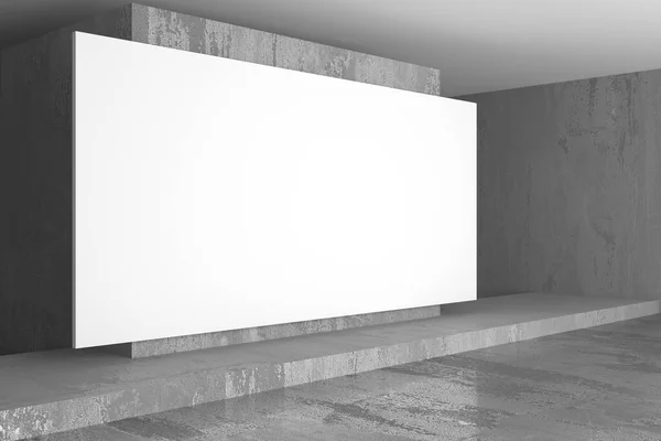 展览馆或展览馆 抽象建筑空间 混凝土墙上的空海报 3D渲染 — 图库照片