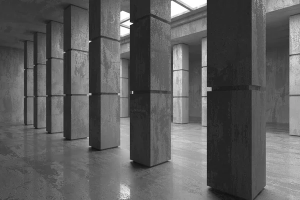 Abstrato Vazio Interior Moderno Paredes Betão Contexto Arquitectónico Renderização — Fotografia de Stock
