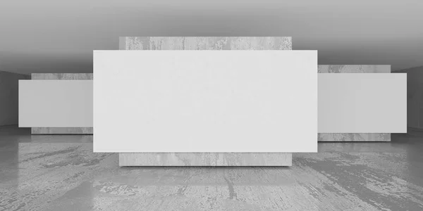 Выставочный Зал Абстрактное Архитектурное Пространство Пустой Плакат Бетонной Стене Рендеринг — стоковое фото