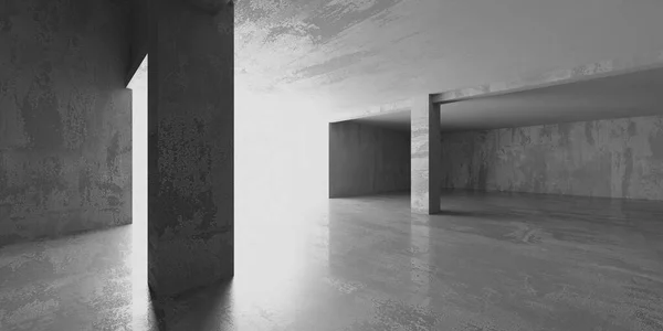 Abstrato Design Interiores Sala Concreto Contexto Arquitectónico Renderização — Fotografia de Stock