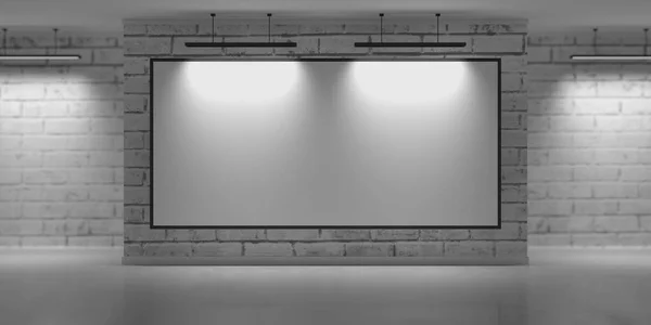 Moderno Interno Della Sala Espositiva Galleria Stanza Sfondo Rendering — Foto Stock