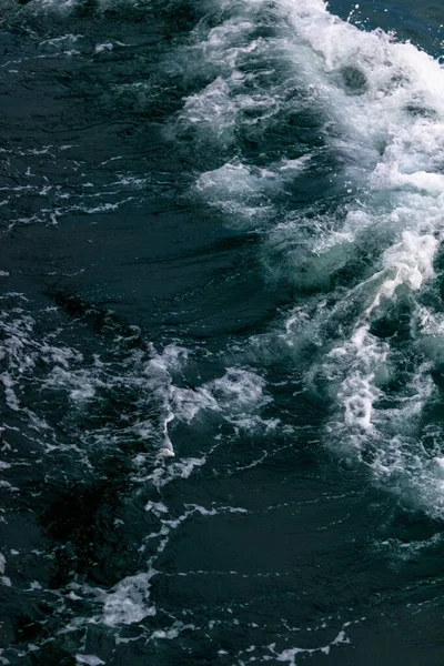 Donkerblauwe Oceaangolven Luchtfoto Blauwe Zeewatertextuur — Stockfoto