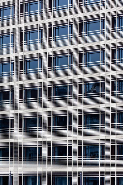 Modern facade with windows. High tech architecture. Building exterior