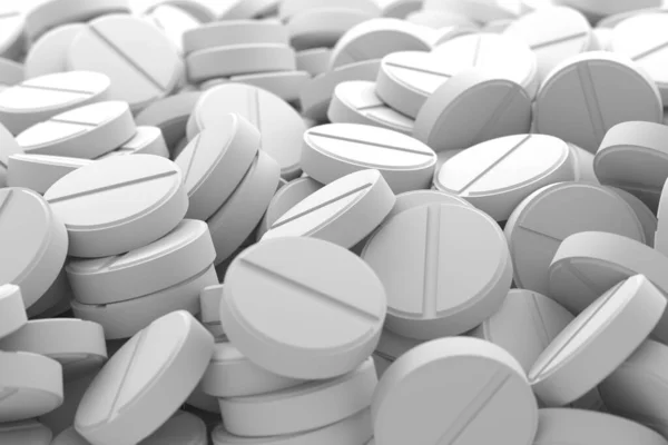 Medicamenti Farmaceutici Mucchio Pillole Capsula Con Antibiotico Medicina Rendering — Foto Stock