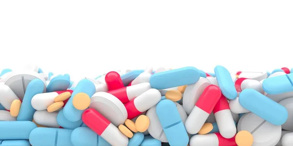 Sok Gyógyszert Szedek Gyógyszer Recept Kezelési Gyógyszerekre Renderelés — Stock Fotó