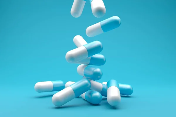 Diferite Tablete Medicamente Pastile Antibiotice Tablete Multicolore Capsule Pastile Redare — Fotografie, imagine de stoc