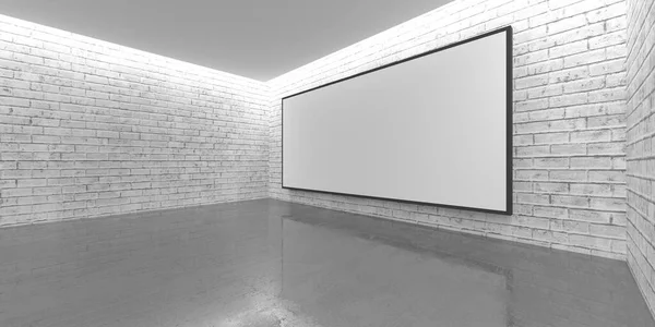 Sala Delle Gallerie Con Immagini Bianco Astratto Interno Vuoto Rendering — Foto Stock