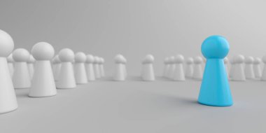 Grubun lideri. Liderlik ve takım çalışması konsepti. 3d oluşturma