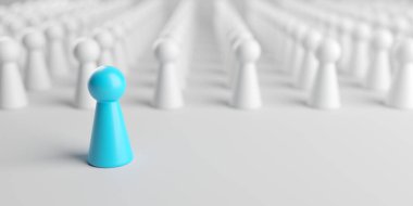 Grubun lideri. Liderlik ve takım çalışması konsepti. 3d oluşturma