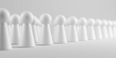 Bir grup insan. Şirket cemaati ya da nüfus. Büyük bir grup. 3d oluşturma