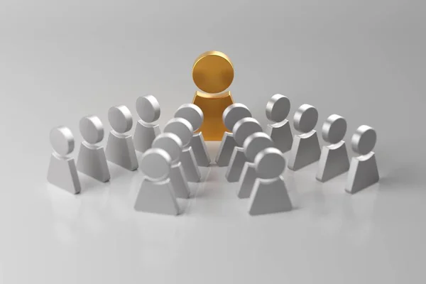グループのリーダー リーダーシップとチームワークの概念 3Dレンダリング — ストック写真