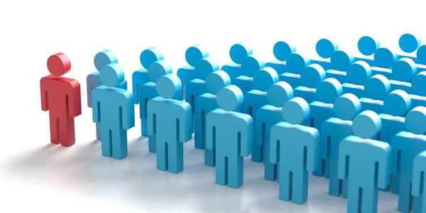 Líder Grupo Conceito Liderança Trabalho Equipe Renderização — Fotografia de Stock