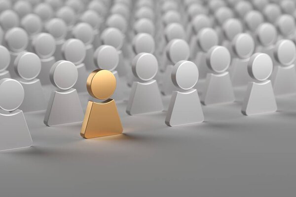 Общественная организация бизнеса. Концепция лидерства и командной работы. 3D рендеринг