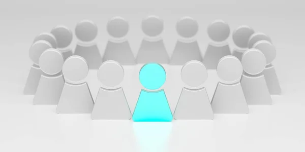 クラウドビジネス組織 リーダーシップとチームワークの概念 3Dレンダリング — ストック写真