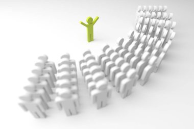 Takım lideri ve takım lideri. 3d oluşturma