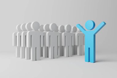 Takım lideri ve takım lideri. 3d oluşturma