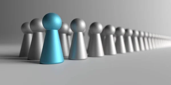 グループのリーダー リーダーシップとチームワークの概念 3Dレンダリング — ストック写真