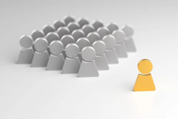 Standing Out Crowd Success Individuality Uniqueness Leadership Rendering — Stock Photo, Image