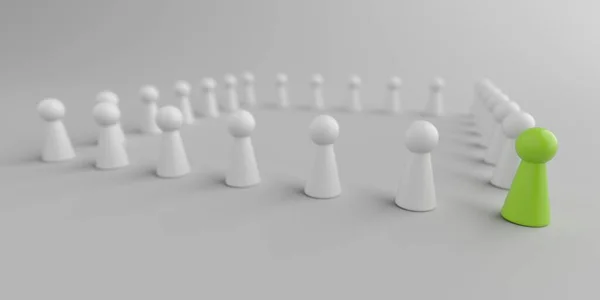 Standing Out Crowd Success Individuality Uniqueness Leadership Rendering — Stock Photo, Image