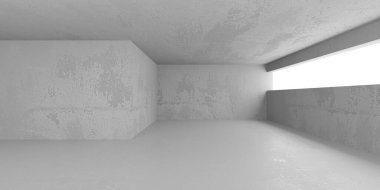 Soyut mimari iç plan. Modern beton oda. 3d oluşturma