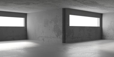 Soyut iç dizayn beton oda. Mimarlık geçmişi. 3d oluşturma