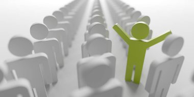 Takım lideri ve takım lideri. 3d oluşturma