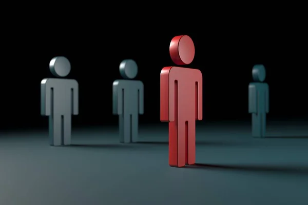 Different Person Crowd Unique Individuality Concept Rendering — Stock Photo, Image