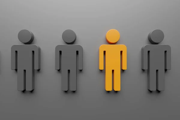 Stand Out Crowd Different Person Figure Team Group Rendering — Stock Photo, Image