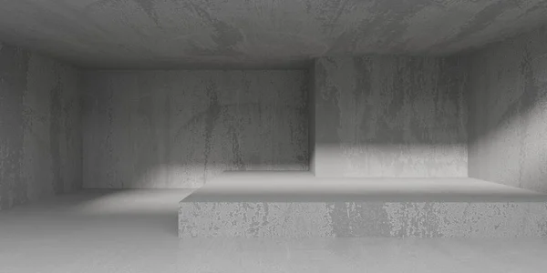 抽象空旷的现代室内环境 混凝土墙 建筑背景 3D渲染 — 图库照片