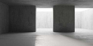 Soyut mimari iç plan. Modern beton oda. 3d oluşturma