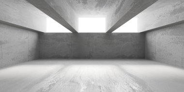 Soyut iç dizayn beton oda. Mimarlık geçmişi. 3d oluşturma